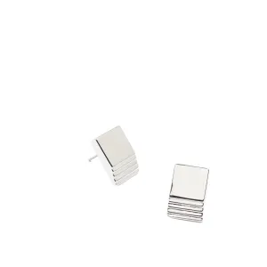 rhodium layered square studs