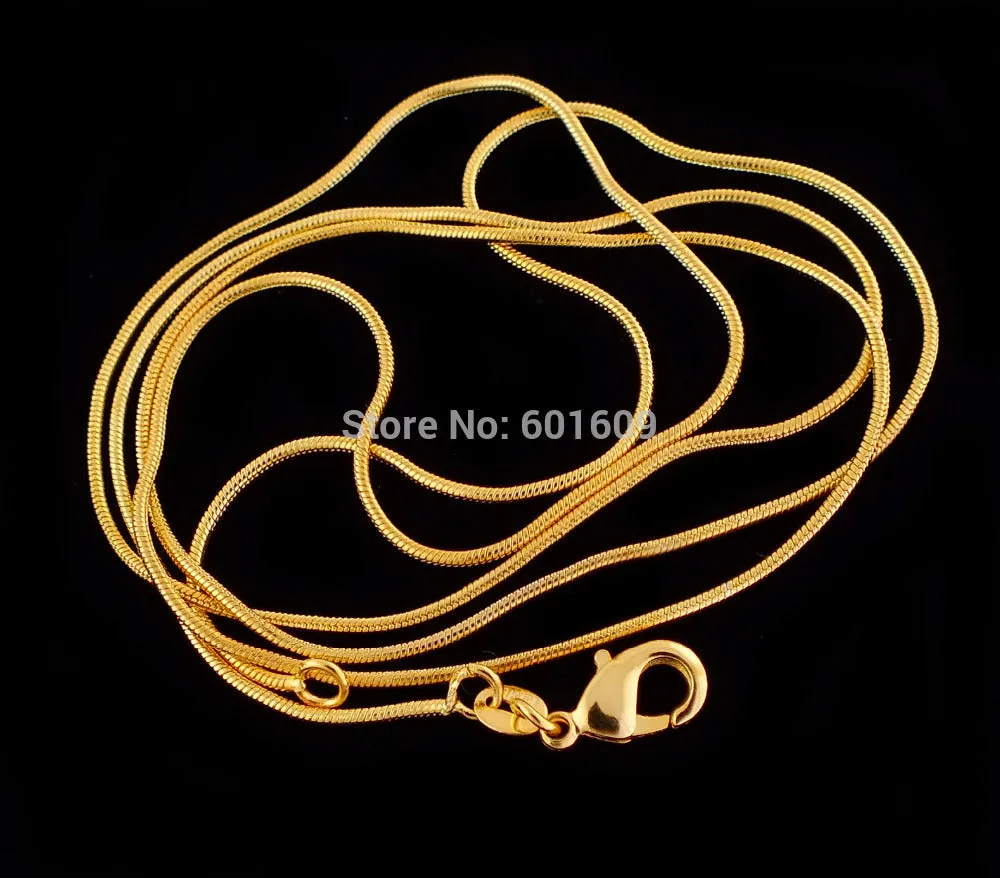 SHUANGR 2014  1pc Gold Color 1.2 MM Elegant Pattern Snake Chain Unisex Men/Women's Necklace (DIY PENDANT) 16INCH-30INCH