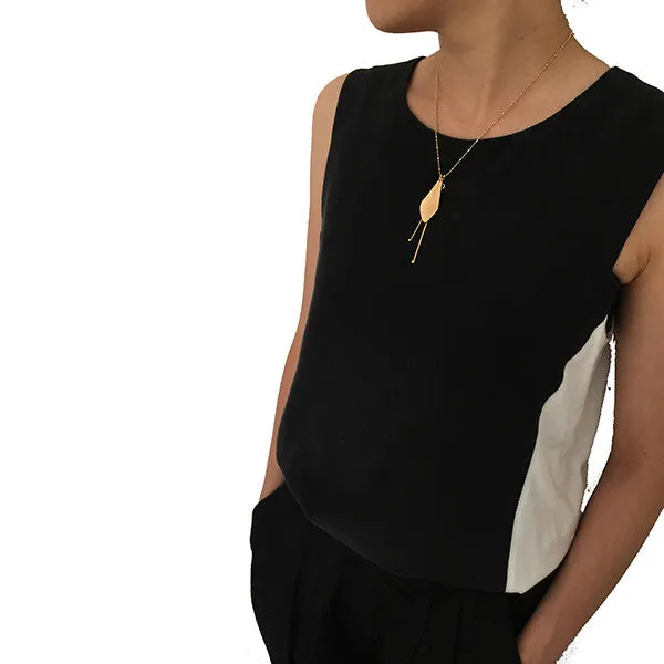 Sida with Duo Filament Gold Short Necklace