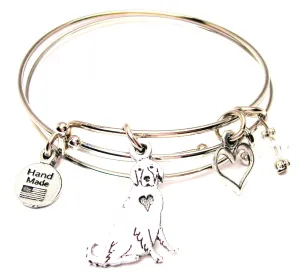 Sitting Golden Retriever Expandable Bangle Bracelet Set