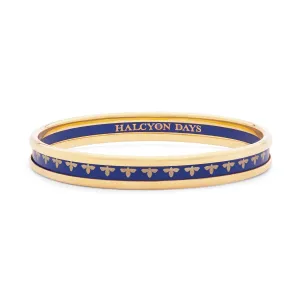 Skinny Bee Deep Cobalt & Gold Enamel Bangle