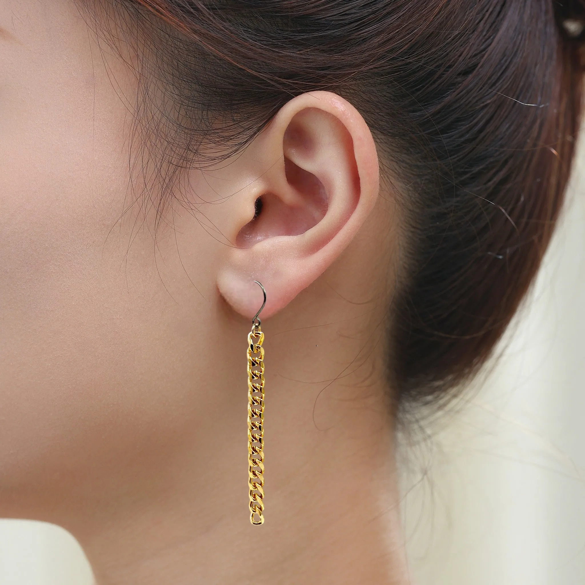 Small gold chain earrings