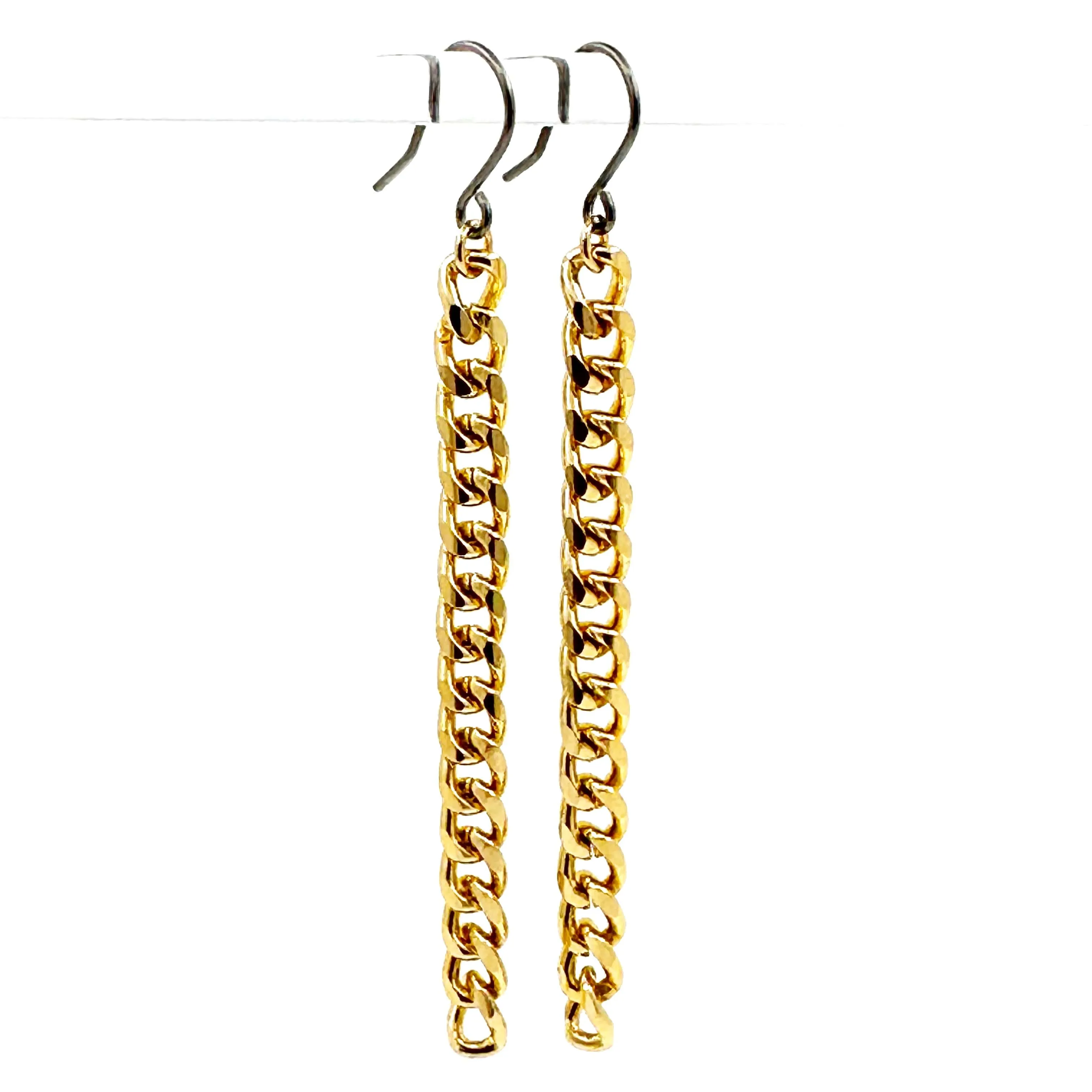 Small gold chain earrings