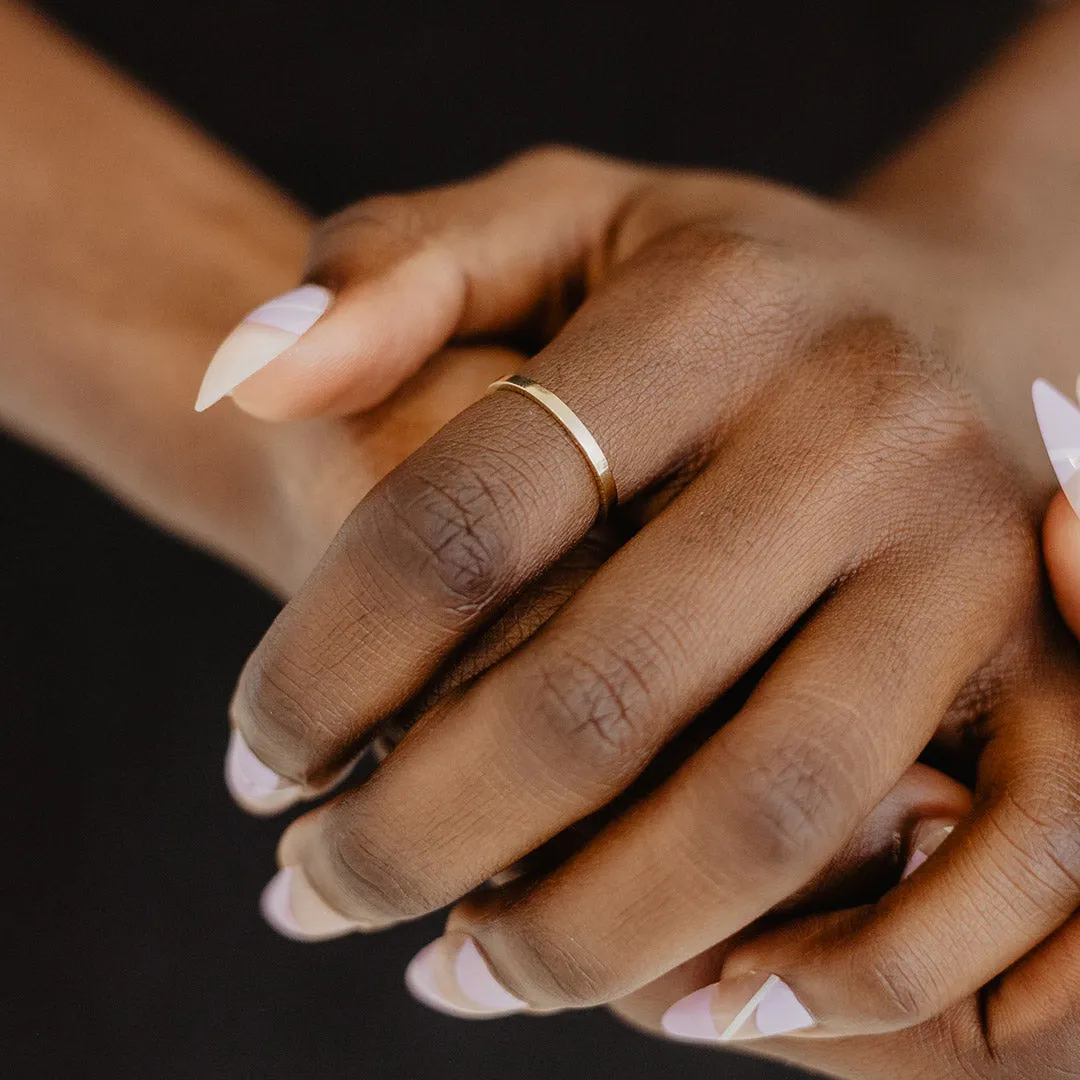 Solid Gold Plain Flat Band Ring