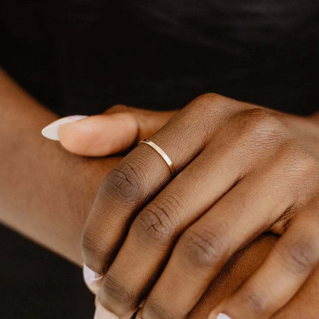 Solid Gold Plain Flat Band Ring