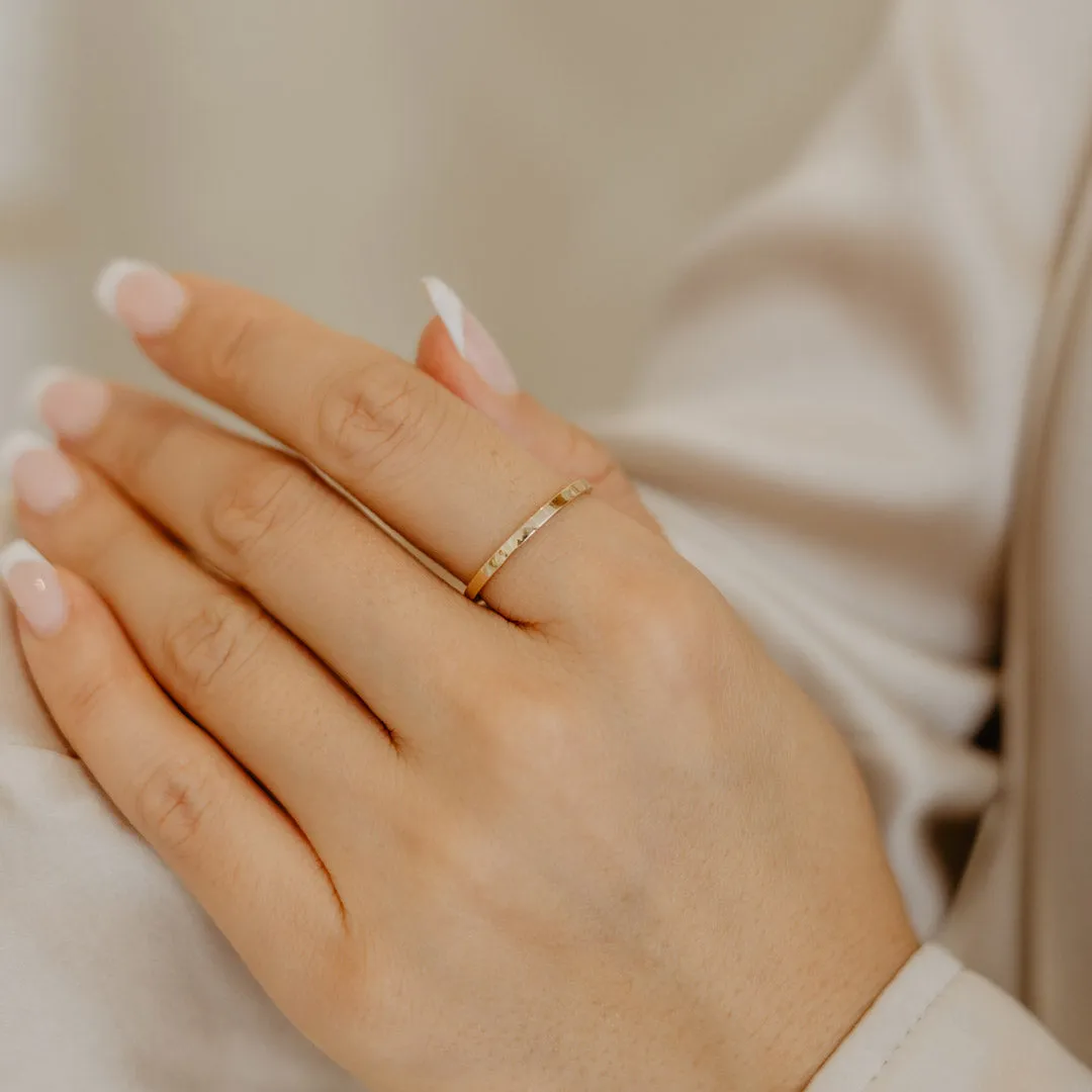 Solid Gold Plain Flat Band Ring