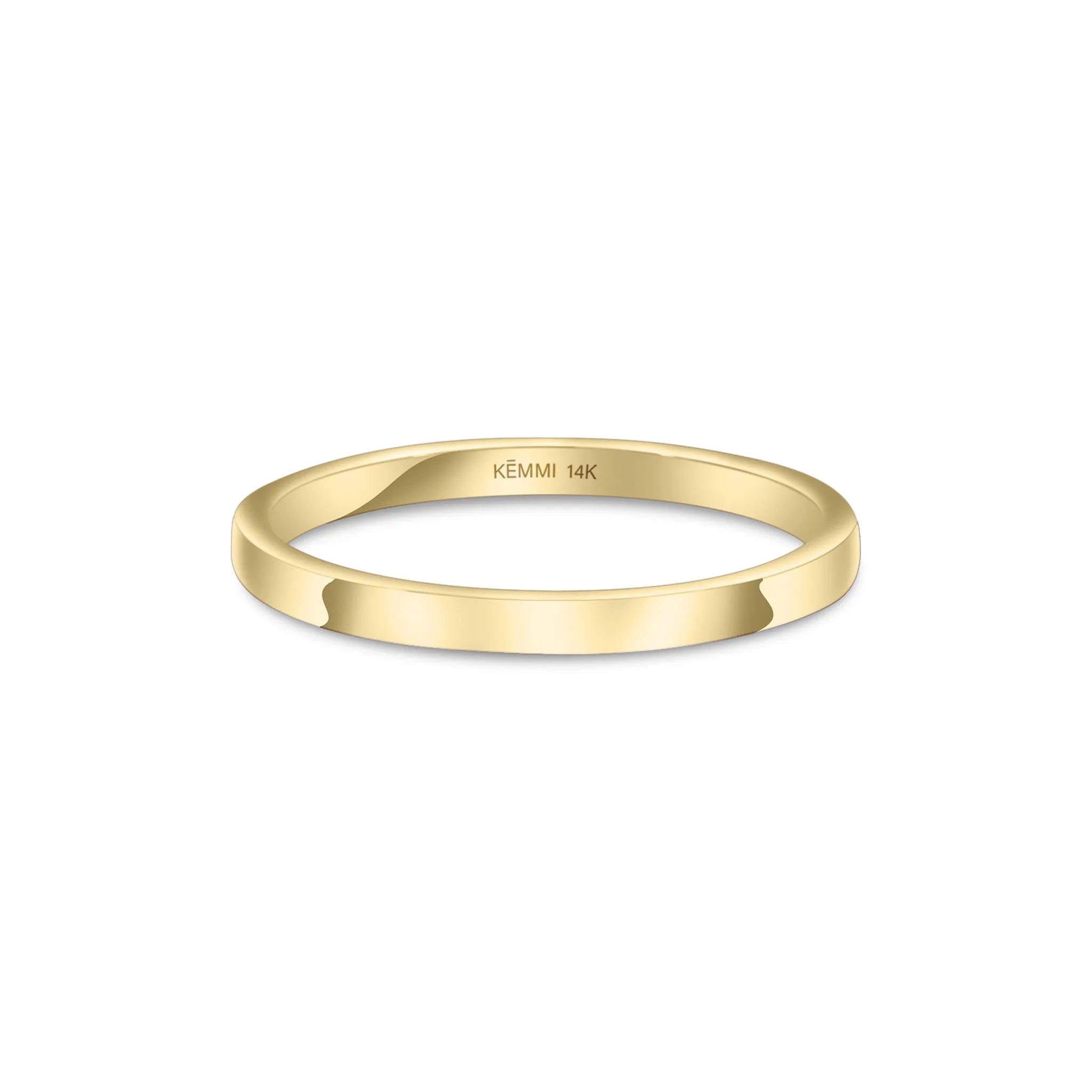 Solid Gold Plain Flat Band Ring