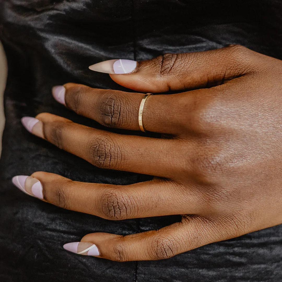 Solid Gold Plain Flat Band Ring