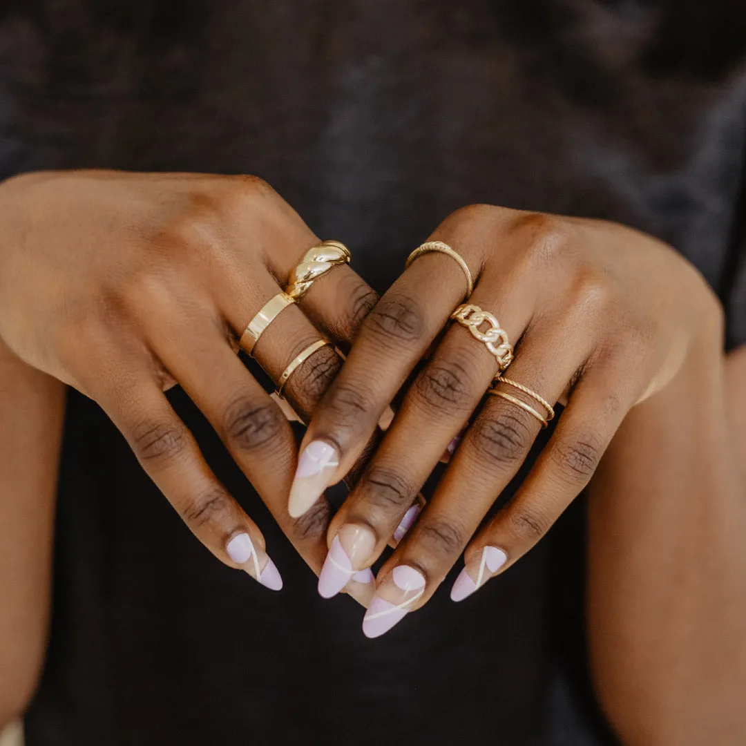 Solid Gold Plain Flat Band Ring