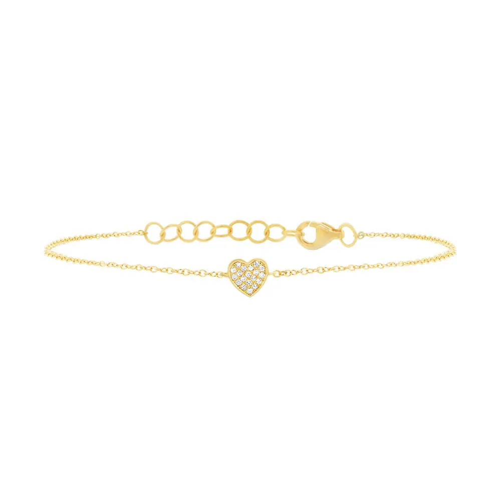 Sparkling Heart Diamond Bracelet