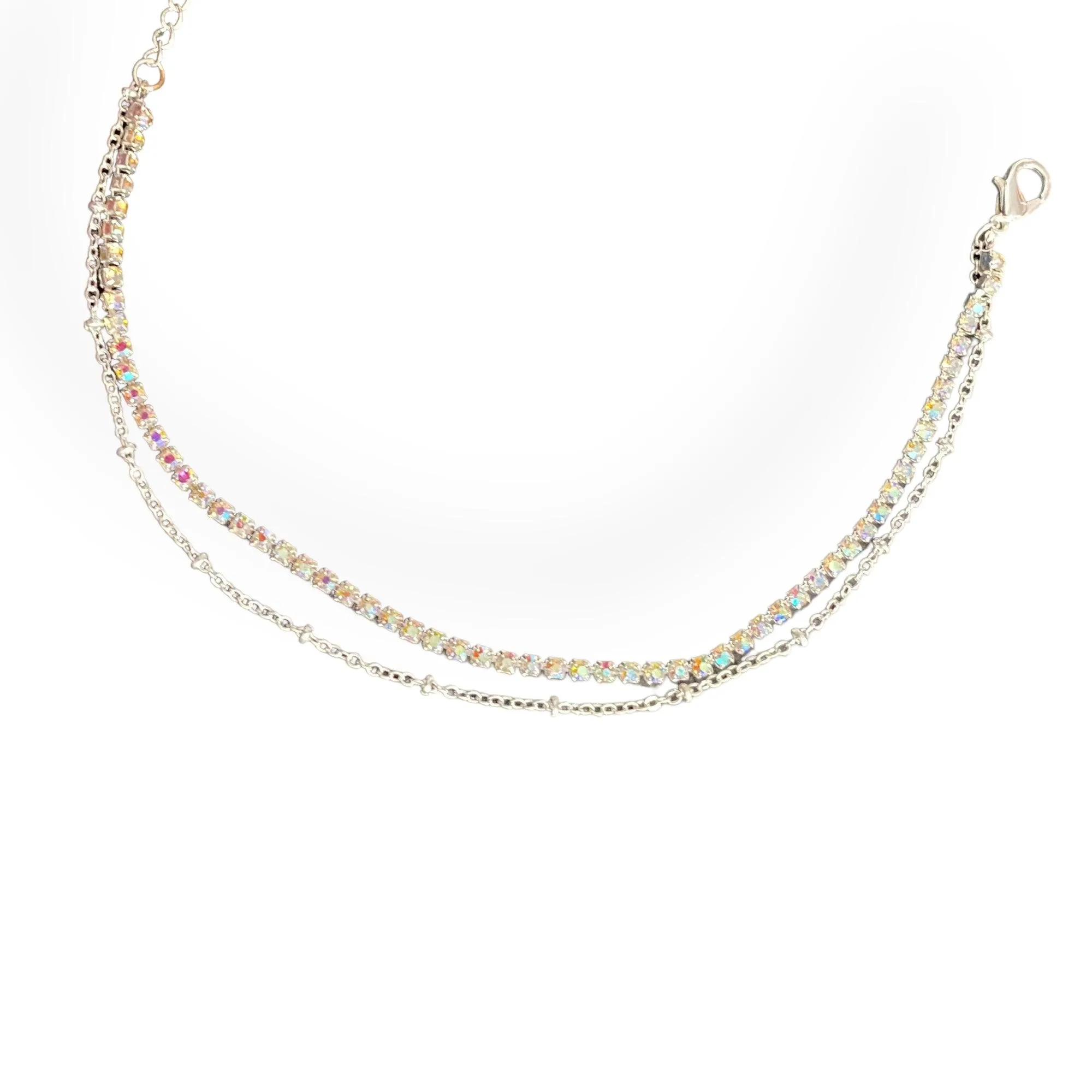 Sparkling Silver Elegant Anklet