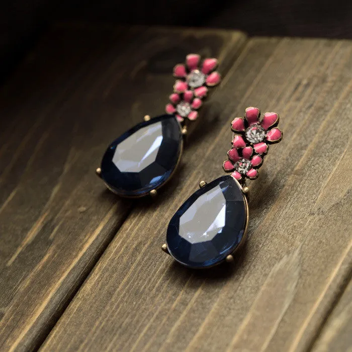 Statement Jewelry Fashion Classic Blue Resin Water Drop Earrings