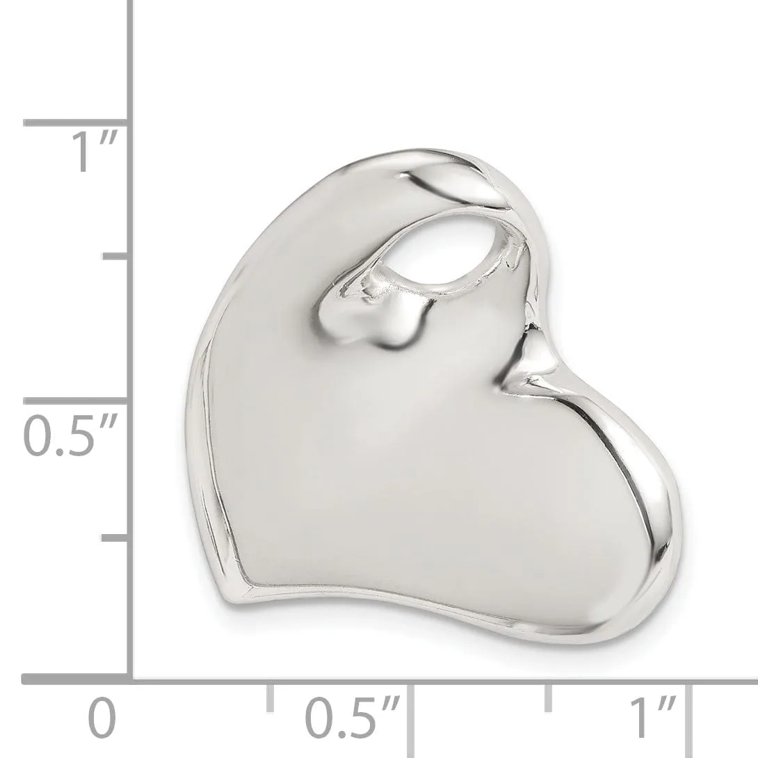 Sterling Silver Trendy Heart Pendant