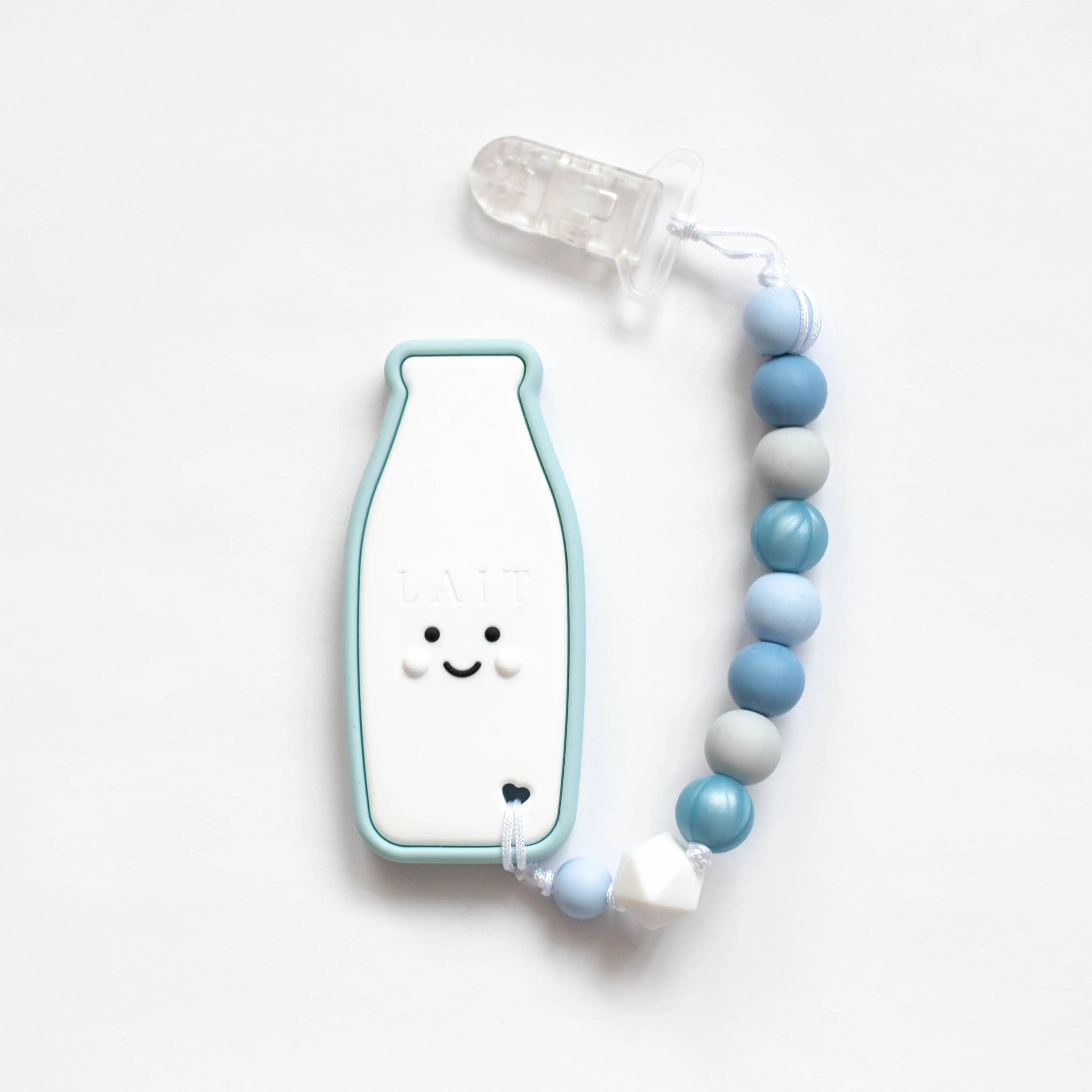 Teether with Clip | Milk Bottle- assorted | Baby Boos Teethers