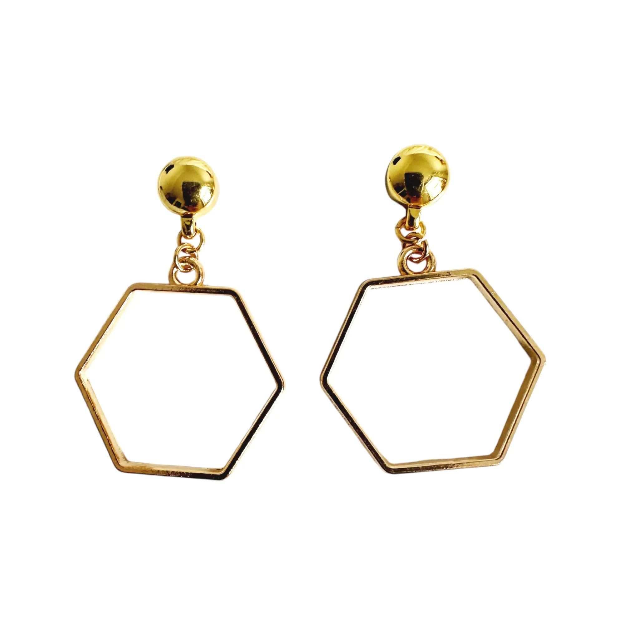 TI-GO Hexagon hoop polygon drop earrings