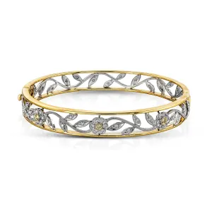 Trellis Bangle in 18k Gold with Diamonds