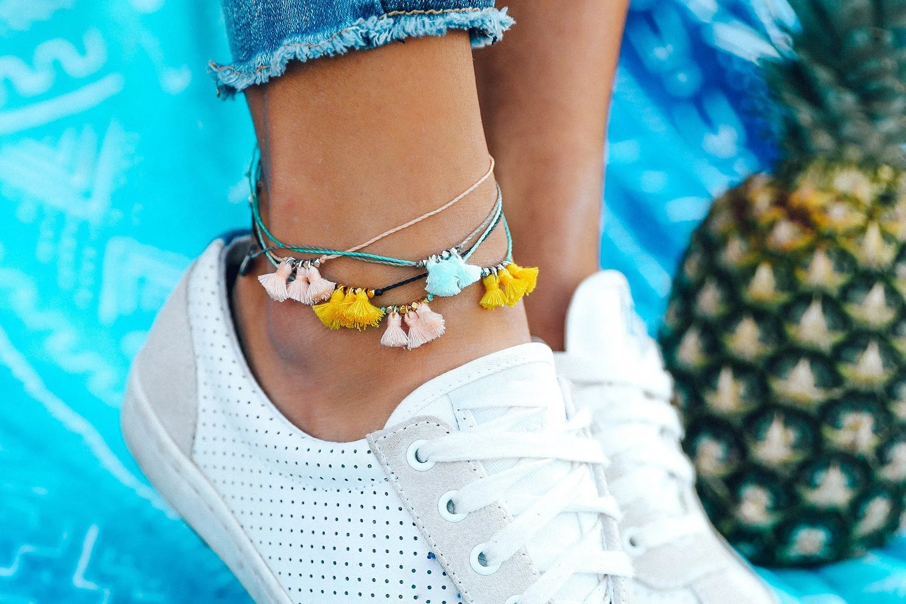 Triple Tassel Anklet