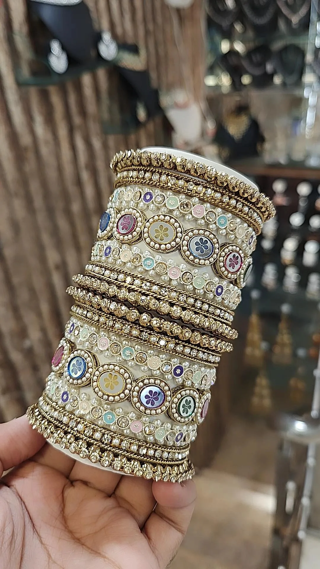 Vibrant Gold Plated Bangles Set Pakistani Bridal Wedding Jewelry