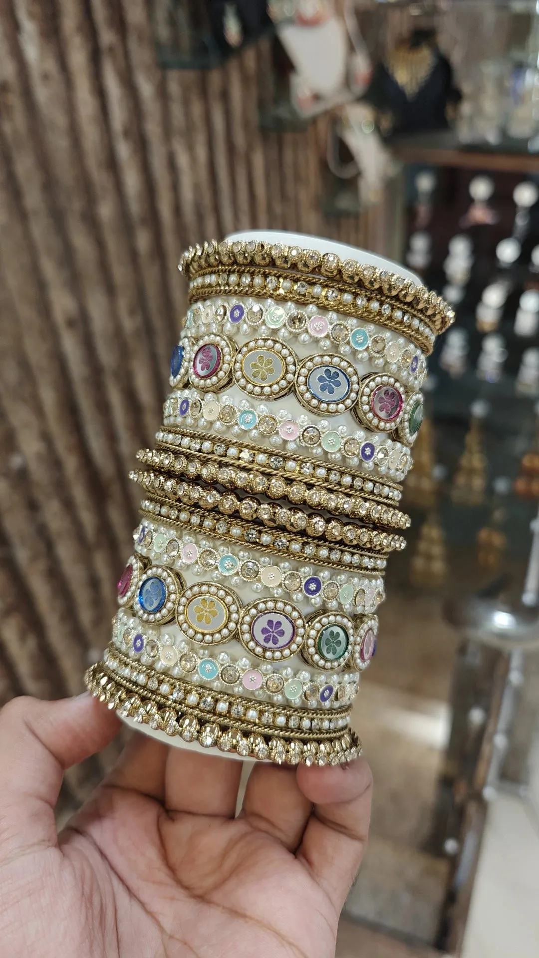 Vibrant Gold Plated Bangles Set Pakistani Bridal Wedding Jewelry