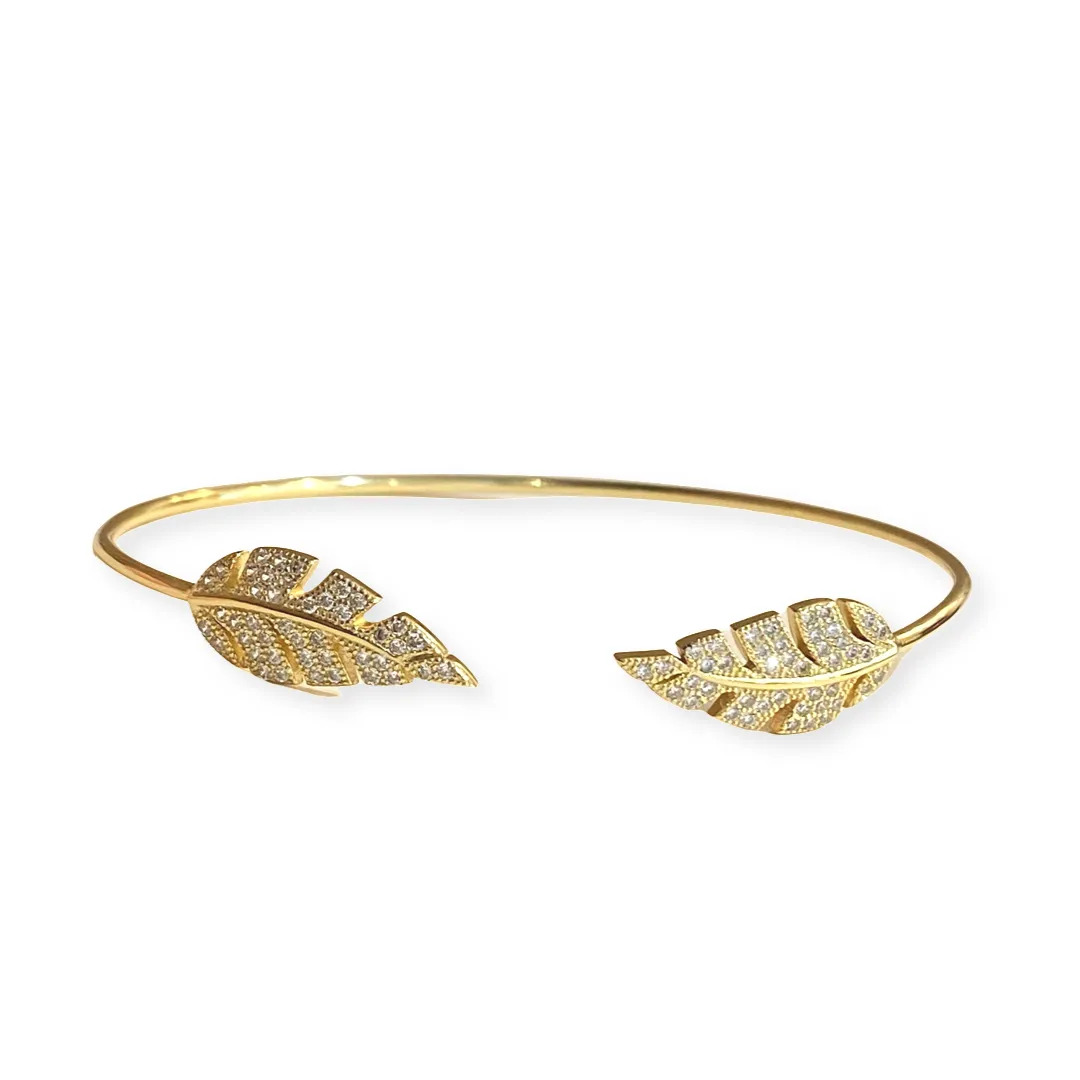 Vine Leaf Open Cuff Bracelet