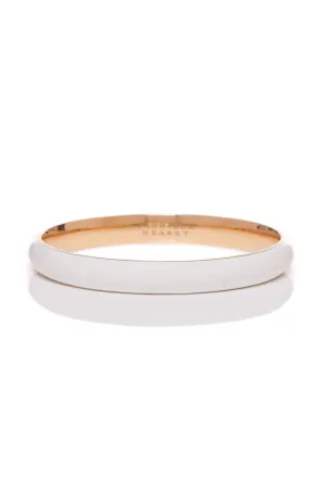 Vitreous Ivory Enamel & 18K Gold Bangle