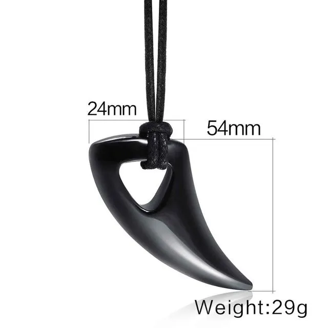 Vnox Fashion Black Stainless Steel Necklace Bull Horn Design Man Jewelry Punk Biker Men's Pendants Necklaces