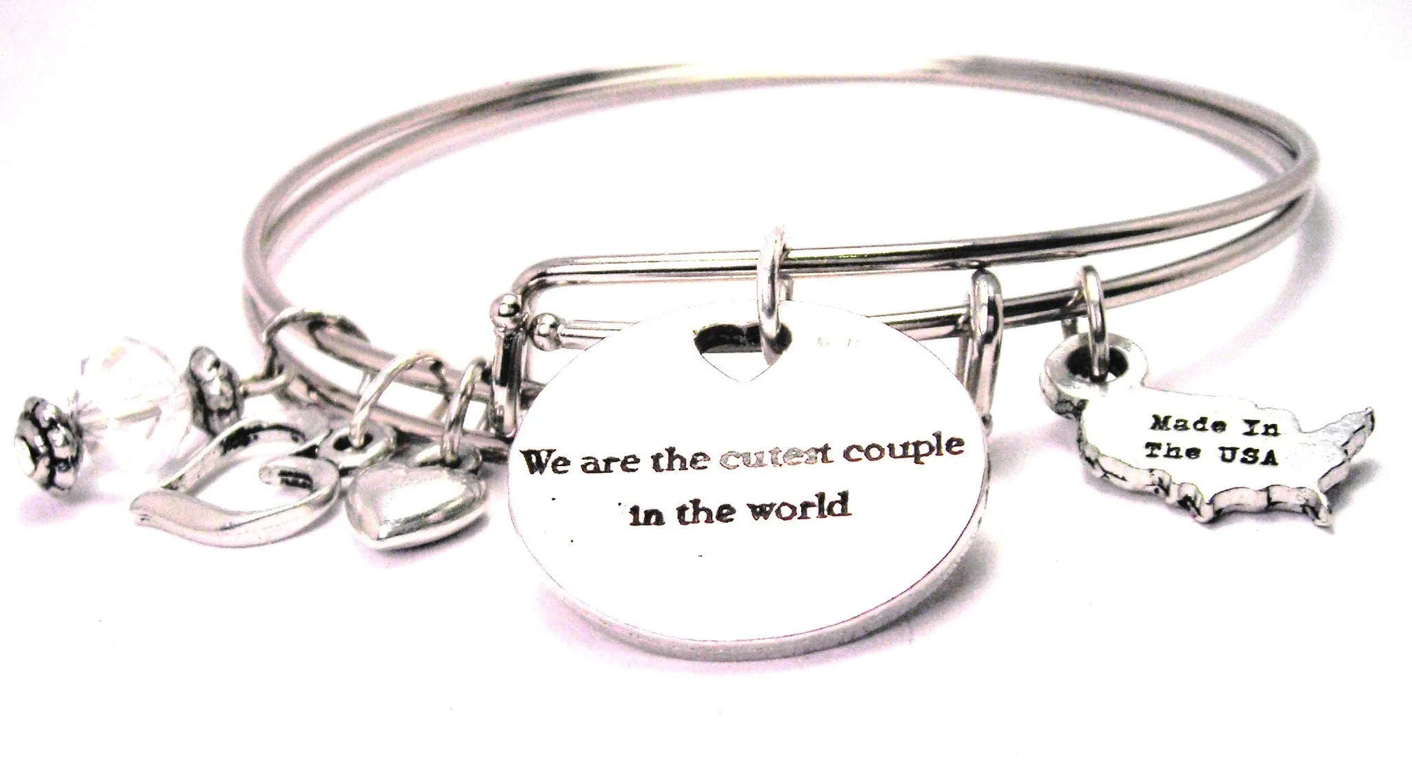 We Are The Cutest Couple In The World Expandable Bangle Bracelet Set