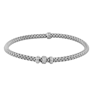 Woven Bracelet in 18k Gold with Diamonds