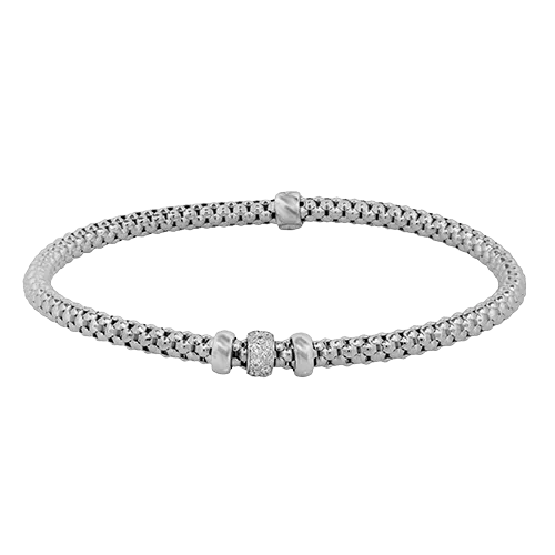 Woven Bracelet in 18k Gold with Diamonds