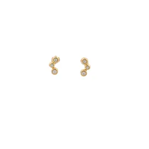 Yellow Modern Electrum Diamond Stud Earrings