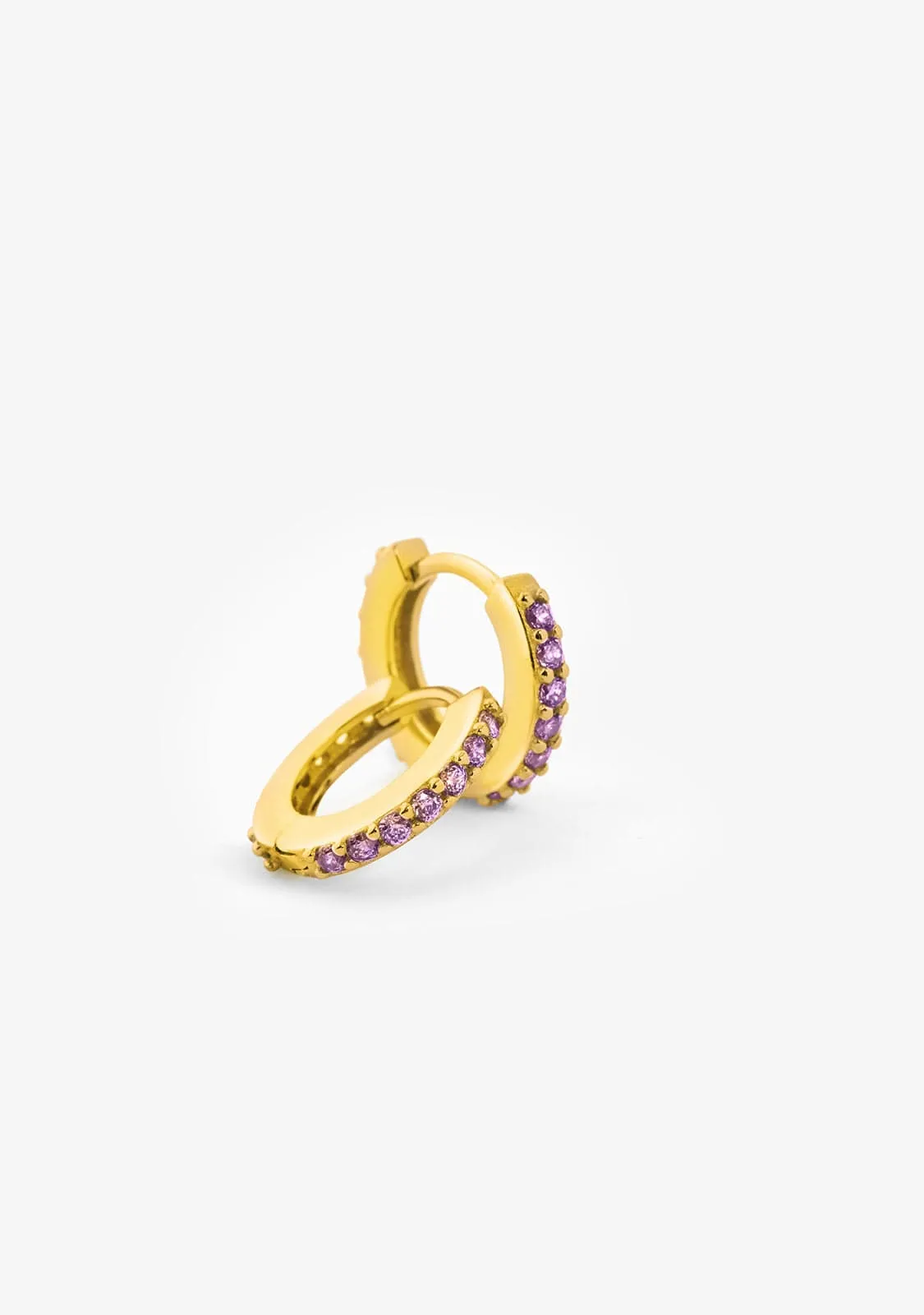 Zirconias Amethyst Hoop Piercing Gold