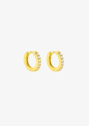 Zirconias Hoop Earrings Gold