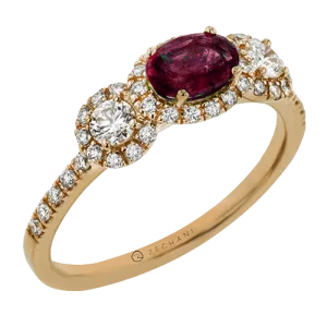 ZR1872-R Color Ring in 14k Gold with Diamonds